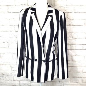 Zara Woman Striped one button blazer